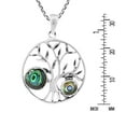 thumbnail image 3 of Bountiful Tree of Life Abalone Shell Sterling Silver Round Pendant Necklace, 3 of 6