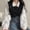 Black, variant on Womens Shirts Womens Tee Shirts Long Sleeve Faux Layered Loose Patchwork Sweatshirt Panel Layer Polo Black S(Us:4)