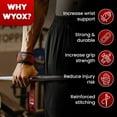 thumbnail image 5 of WYOX Lifting Wrist Straps for Weightlifting, Powerlifting, Strength Training, Deadlifts – Padded Support Black, Red, 5 of 8