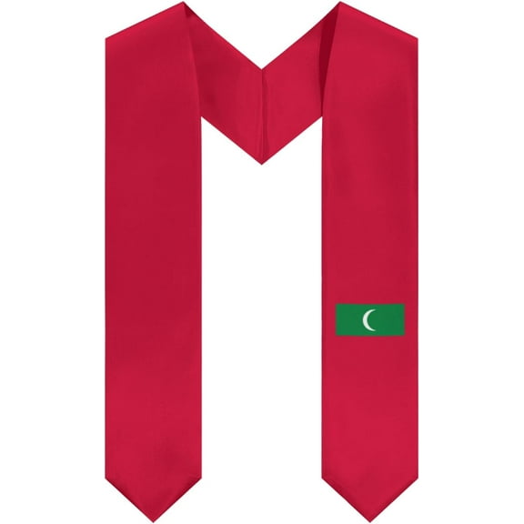 Maldives Flag Graduation Stole Shawl Sash Honor For Study Aboard International Students