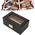thumbnail image 4 of HUGFEGWE Watch Display Holder, PU Leather Lockable Watch Storage Boxes Stylish Light Luxury 3 Slots Lockable Dustproof Watch Case with Glass Plate For Men CJB91-37281, 4 of 9