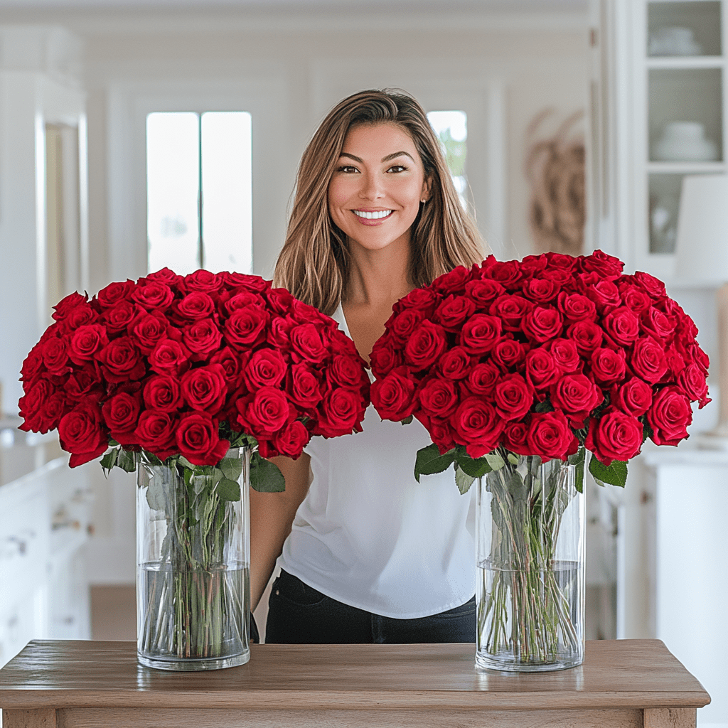 100 Assorted Red Roses- Beautiful Fresh Cut Flowers- Next Day Delivery Available!