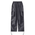 thumbnail image 4 of HNMKIU Plus Size Women's Retro Casual Cargo Pants Everyday Use Stylish Jogger Fit with Multiple Pockets Grey,XXXXXL, 4 of 4