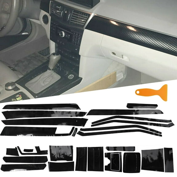 For Mercedes for Benz class E W212 5D Carbon Fiber Pattern Interior DIY Trim Decals