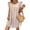 Khaki, variant on Admvng Women's Solid Crew Neck Ruffle Cap Sleeves Pleated Front Dress