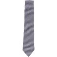 thumbnail image 1 of Zegna Men's Solid Navy / White Striped Italian Silk Necktie - One Size, 1 of 1