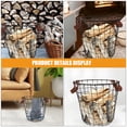 thumbnail image 3 of OULII Panier de Rangement en Fer pour Bois de Chauffage Ventilation Rond 1Pcs pour Amateurs de Plein Air, 3 of 8