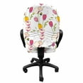 thumbnail image 3 of Colorful Office Chair Slipcover, Tulips and Poppy Flowers Romantic Arrangement Valentines Day Themed Illustration, Protective Stretch Decorative Fabric Cover, Standard Size, Multicolor, by Ambesonne, 3 of 5