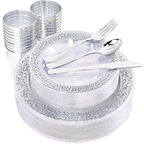 I00000 Rose Gold Plates 72 Pieces & Plastic Forks 72 Pieces Small Cake Plate... 