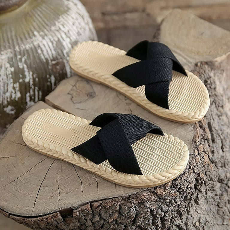 Korean black shop sandals