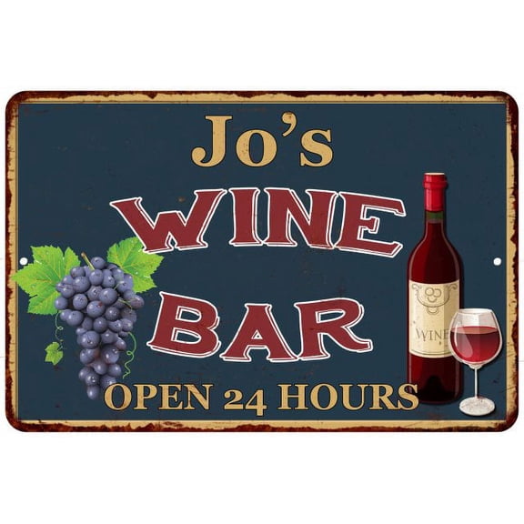Jo's Green Wine Bar Wall Decor Kitchen Gift 8x12 Metal 108120043004