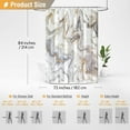 thumbnail image 6 of Extra Long Shower Curtain, 72 x 84 Inch Long Marble Abstract Fabric Shower Curtain Set with 12 Hooks, Large Hotel Neutral Waterproof Polyester Cloth Shower Curtains for Bathroom Decor - Gray Gold, 6 of 6
