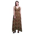 thumbnail image 1 of Bimba Robe de Plage Longue Maxi à Bretelles Imprimée Feuilles pour Femmes Tenue d'Été de Resort-Moyenne, 1 of 5