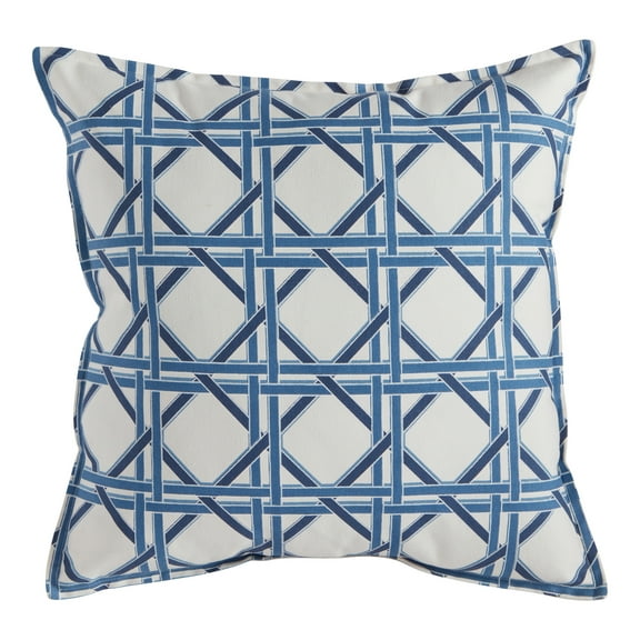 Greendale Home Fashions 20" x 20" Blue Cane Cotton Canvas Decorative Pillow