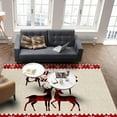 thumbnail image 2 of Merry Christmas Area Rug 4x6ft Red Buffalo Check Plaid Elk Xmas Non-Slip Washable Square Rugs Soft Felt Indoor Floor Mat for Bedroom Kitchen Living Room Bathroom, 2 of 8