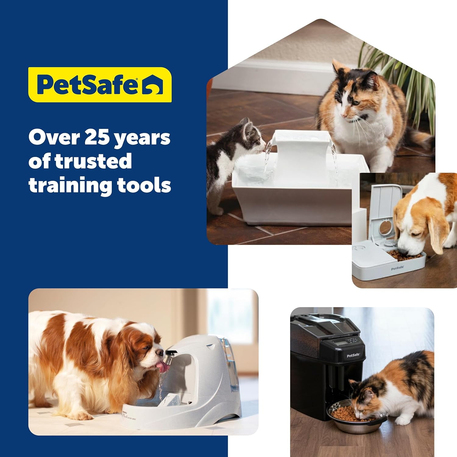 Automatic Dog Feeder, 5 Meals, 40 oz Capacity, Plastic, for Dry Food, Multiple Pets