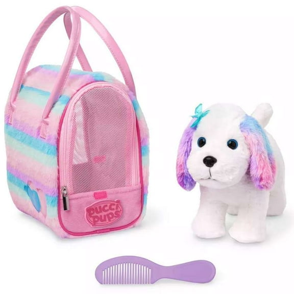 Pucci Pups Rainbow Glam Bag & Maltese Plush Set