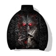 thumbnail image 2 of Ropa informal de algodón de invierno para hombre, chaqueta holgada, ropa de algodón con estampado de guerreros fantasmas y monstruos góticos, ropa urbana Harajuku, 2 of 5