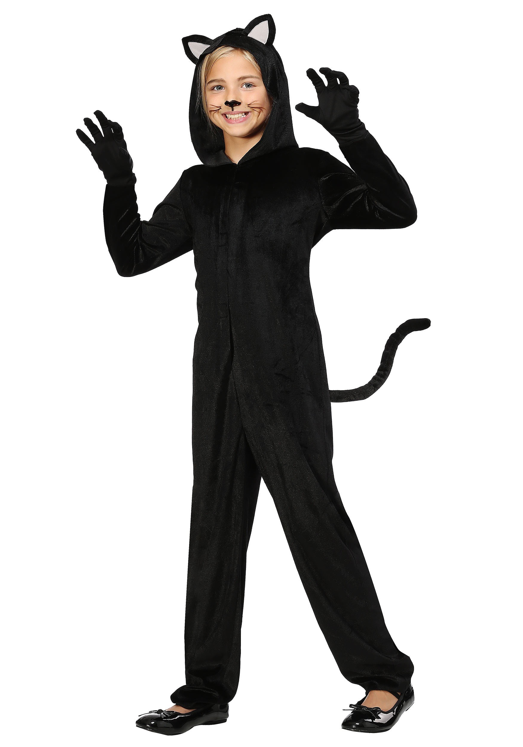 Children's Black Cat Fancy Dress Halloween Ages 5-6 7-8 9-10 11-12 