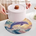 thumbnail image 5 of WOBOGO Dolphin Coil Placemats 3pcs Resistant Hot Pads Mat for Table Counter Cooking Potholder 15in, 5 of 6