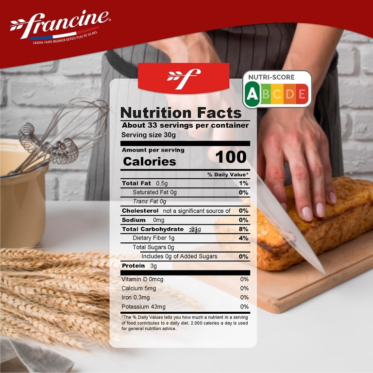 Francine, Organic French Wheat Flour, 2.2 lbs, Pack of 2 - Walmart.com