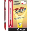 thumbnail image 1 of Pilot Precise Grip - Bolígrafos De Tinta Líquida Con Punta Negrita, Tinta Roja, Paquete De 12 (28903), 1 of 5