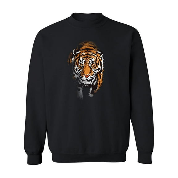 Tiger Walking In The Dark Sweatshirt Men -Image by Shutterstock, Male 3X-Large