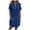 Blue, variant on Women's Linen Button Down Shirt Summer Dresses 2025 Short Sleeve Midi Gauze Dress Casual Beach Cover Up with Pockets
