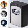 thumbnail image 5 of Caja de seguridad para llaves de exterior (1 unidad) con código de 4 dígitos, resistente al agua y al óxido, ideal para garajes, escuelas y oficinas. Color gris., 5 of 5