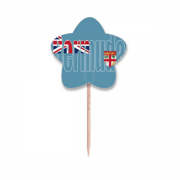 Bermuda Country Flag Name Toothpick Flags Star Lable Cupcake Picks