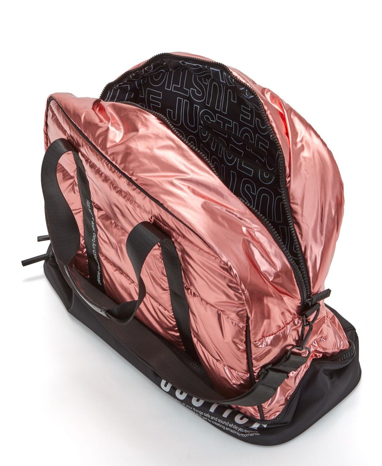 Justice Color Blocked Duffel Bouffante en nylon brillant