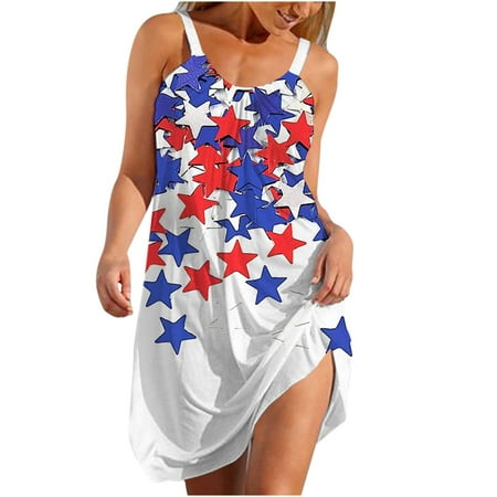 

Juebong Women s Fashion Halter Round Neck Cute Printed Sleeveless Suspenders Pullover Dress