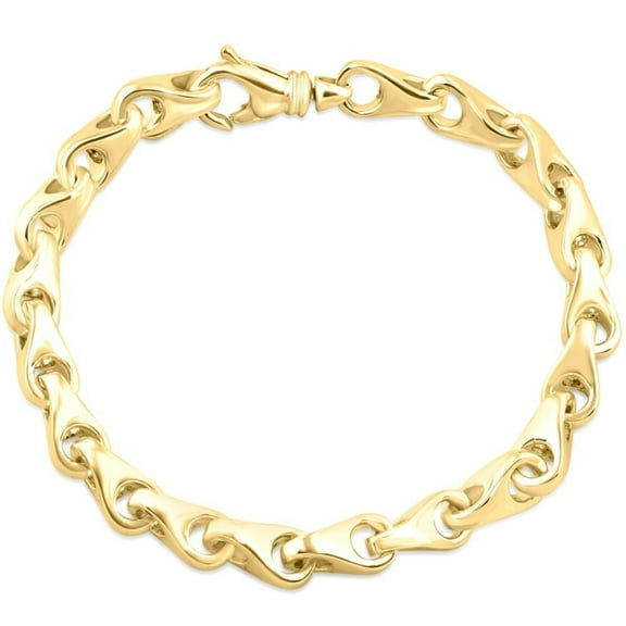 Pompeii Men's Solid Seed 14k Gold (38gram) or Platinum (62gram) 6.5mm Link Bracelet 8" (,)