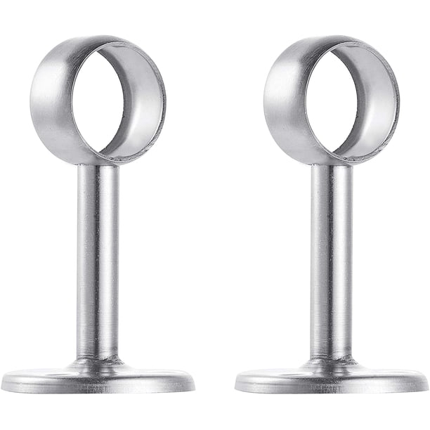 Juego de 2 soportes con tubo para armario de acero inoxidable Dia 25 mm