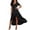 *Black, variant on ClodeEU Women's Flowy Short Sleeve Dress with Cross V-Neck, Smocked Waist and Side Slit Dark Gray,Womens Plus S