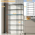 thumbnail image 6 of BestOffice 6 Tier Wire Shelving Unit with Wheels 2100LBS Capacity-18x48x82, Black, 6 of 8