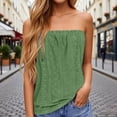 thumbnail image 2 of WEIWEN Womens Tank Tops Summer Casual Backless Strapless Eyelet Bandeau Tube Tanks Off the Shoulder Tops for Women Tunic Shirts Light Green, XXL, 2 of 5