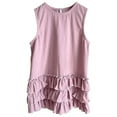thumbnail image 1 of Robe d'Été pour Filles en Coton et Lin, Robe en Dentelle, Robe Sans Manches, Robe de Princesse, Robes de Mode pour Filles, Violet 4 Ans-5 Ans, 1 of 7