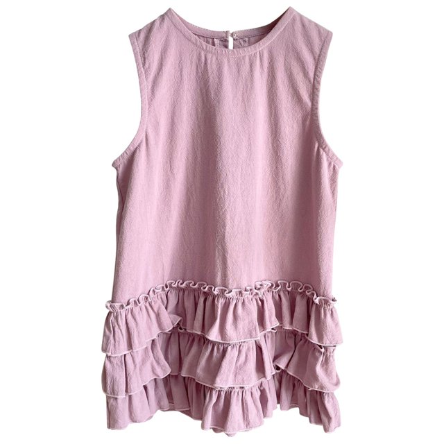 Robe d'Été pour Filles en Coton et Lin, Robe en Dentelle, Robe Sans Manches, Robe de Princesse, Robes de Mode pour Filles, Violet 4 Ans-5 Ans