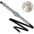 thumbnail image 3 of Ceinture de Mariage en Strass Argentée pour Femmes (Noir), 3 of 5