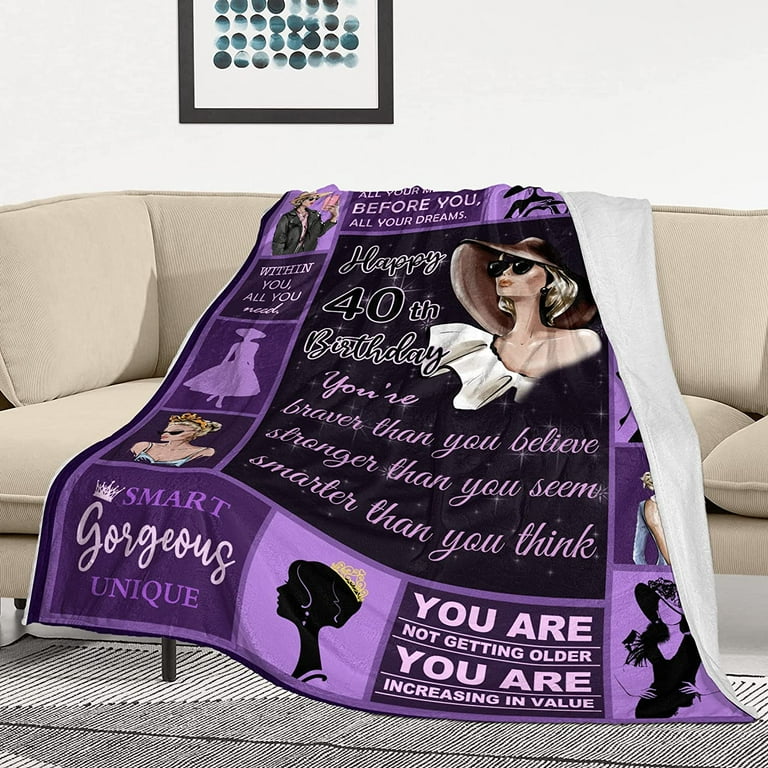 40th Birthday Gifts For Women 60 X 80 Blanket, Funny Gift For