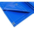 thumbnail image 3 of (2 Pack) 10' x 12' Heavy Duty BLUE 18oz Vinyl Utility Tarp Waterproof, Multipurpose, Cars, Boats, Campers, Pool Cover, Tent, 3 of 9
