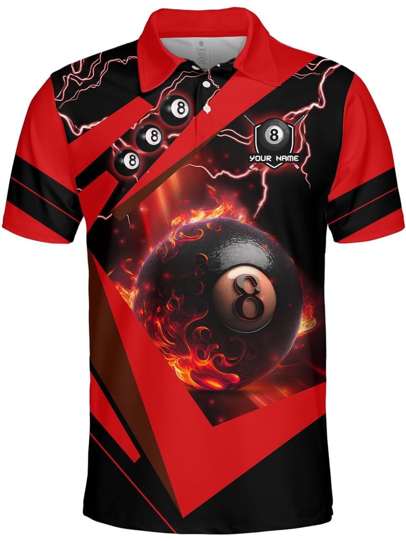 Personalized Billiard Polo Shirt Shirts Men Women Custom Name 3D