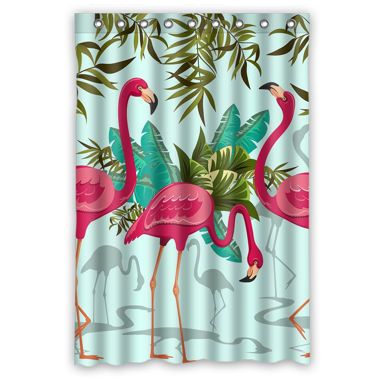 YKCG Pink Flamingo Tropical Floral Palm Leaves Waterproof Fabric