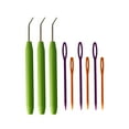 thumbnail image 2 of Plastic Crochet Hook Kit Portable Hand Hook Set Held Ergonomic Professional Reusable Wood Handle Sewing Shop Crocheting Needles 3 Sets, 2 of 5