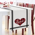 thumbnail image 4 of Valentine''s Day Luxury Table Runners 90 Inches Long, Valentine Red Love Heart Simple Black Line Cotton-Linen Table Runner 13.8x90, Dresser Scarves Durable Washable Tablecloth Modern Decor, Washable, 4 of 7