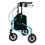 Lumex 609201B 3 Wheel Cruiser Lightweight Adjustable Rollator, Bondi Blue