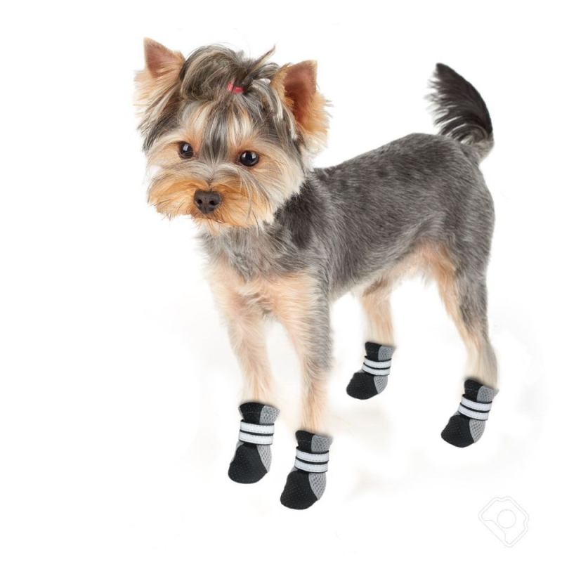 jrngelea Dog Boots Waterproof Shoes for Small Medium and Large Dogs with Reflective Strips Rugged Anti-Slip Sole Black 4PCS+1Pcs One Size Bandana 
