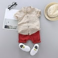thumbnail image 2 of Baby Boy Outfits Cartoon Set Tops Shorts Summer Baby T Shirt Boys Outfits Set Unisex Baby Clothes Coffee 3 Years-4 Years, 2 of 3