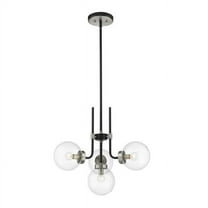 4 Light Chandelier In Retro Style 22 Inches Wide By 97.75 Inches High-Matte Black/Brushed Nickel Finish Z-Lite 477-4Mb-Bn